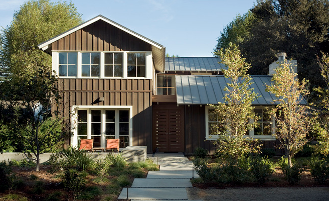 A house with brown exteriors