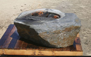 A large fire stone