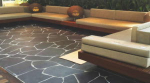 A lounge with flagstone materials