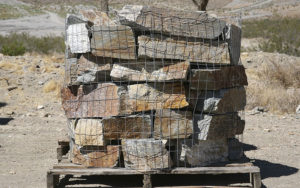 Large stone bricks on a wooden pallet
