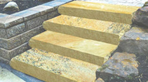 A yellow stone path