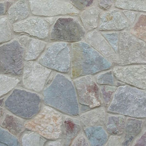 A surface with gray and blue stones